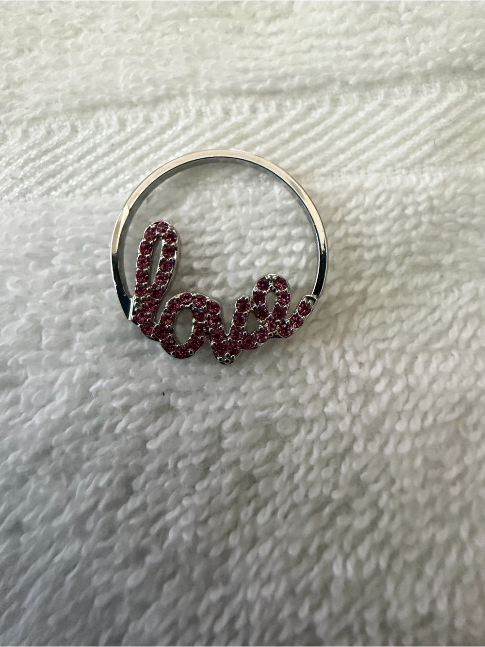 Origami Owl Love Script Dark Pink Crystal Plate